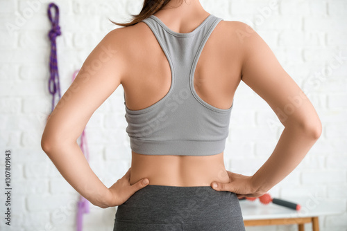 Body positive woman trainin...