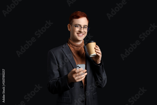 Young business owner with c...