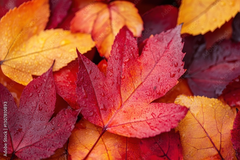Vibrant Autumn Leaves Displaying a Kaleidoscope of Seasonal Colors in a Close Up Composition Vibrant Autumn Leaves Displaying a Kaleidoscope of Seasonal Colors in a Close Up Composition