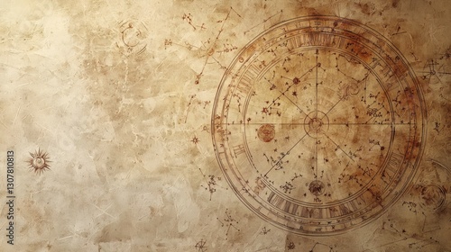 Spring equinox design with celestial motifs and color harmony