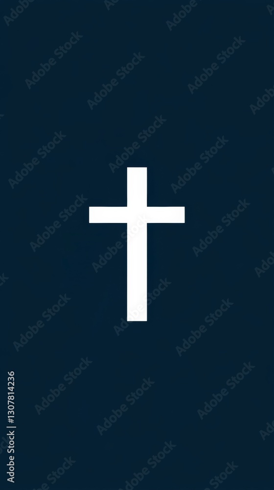 a simple navy blue and white cross symbol, elegantly positioned against a solid background. a simple navy blue and white cross symbol, elegantly positioned against a solid background.