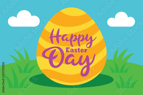  happy easter sunday vector art illustration