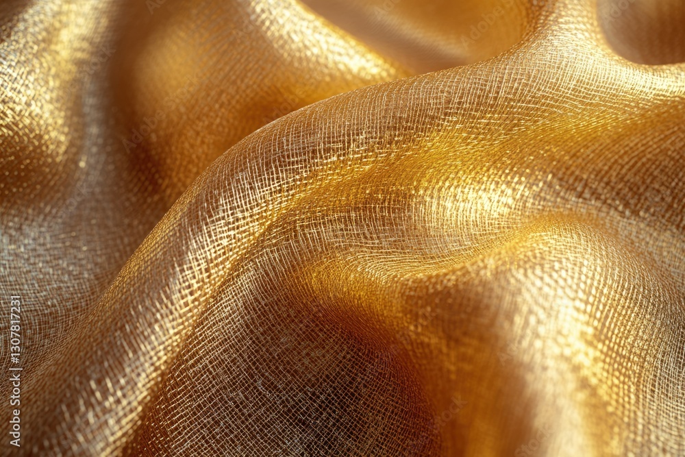 Luxurious golden fabric with a woven texture, shimmering and draped elegantly. Luxurious golden fabric with a woven texture, shimmering and draped elegantly.