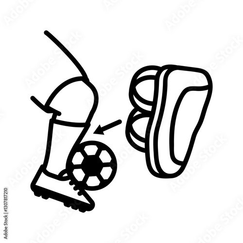 A black and white Shin Guards icon