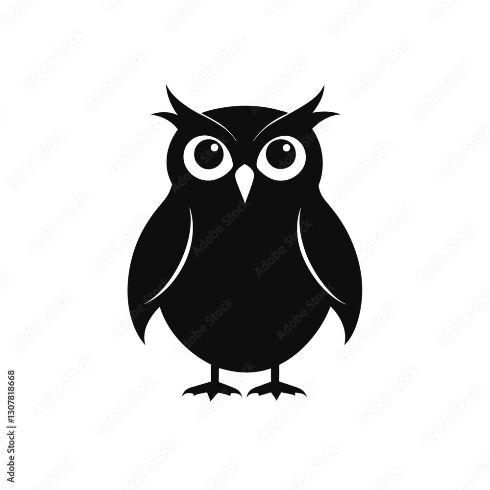 Fototapeta premium owl silhouette on white background