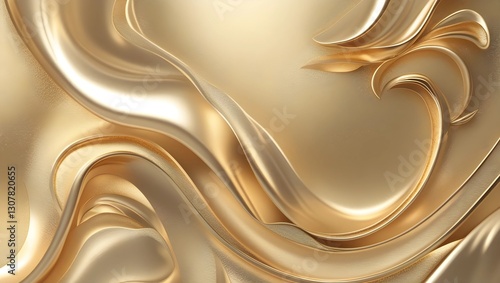 Luxury Gold Fluid Background | Metallic Liquid Waves & Abstract Design