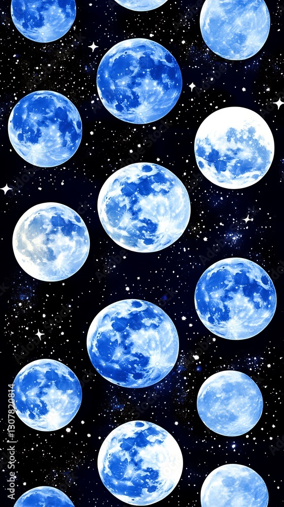 Naklejka premium Celestial spheres in cosmic dance, a dreamy deep space vista concept