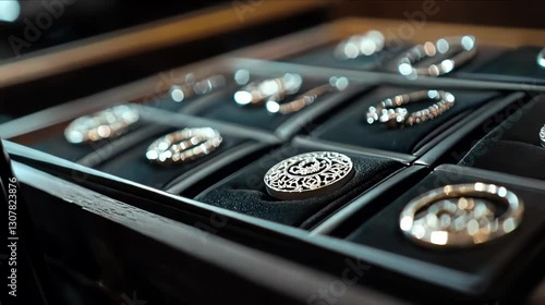 Elegant collection of silver jewelry rings.