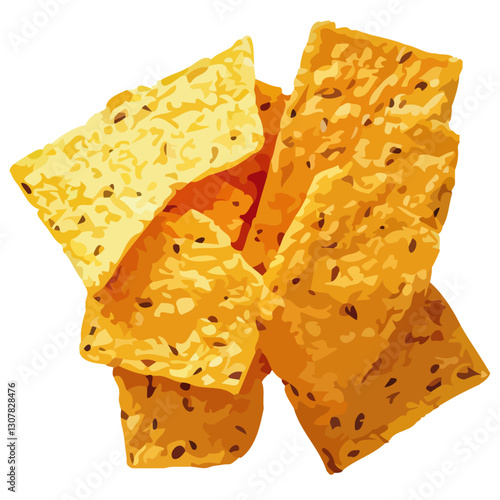 Golden Crispy Tortilla Chips Snack