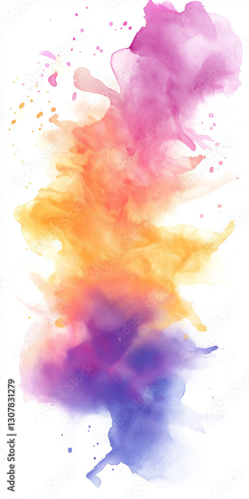 Obraz premium Vibrant Watercolor Abstract Background: Soft Blends of Vivid Hues, Perfect for Design Projects and 