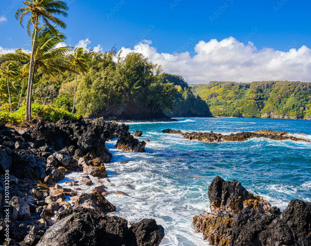 custom made wallpaper toronto digitalSea Cliffs and Lava Spires in Nua' Ailua Bay With Waialohe Park, Keanae, Maui, Hawaii, USA