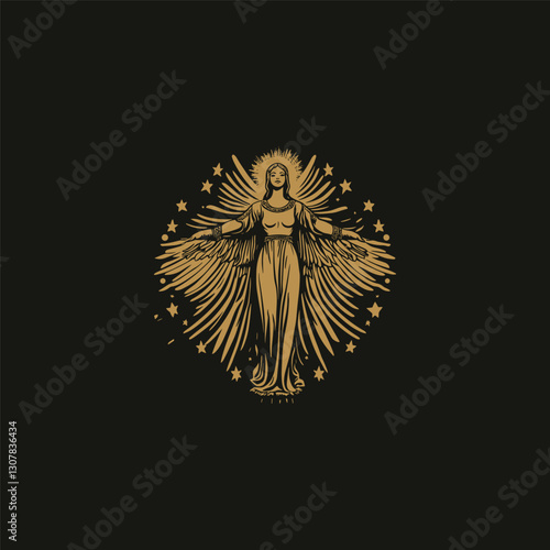 mighty archangel design vector template illustration