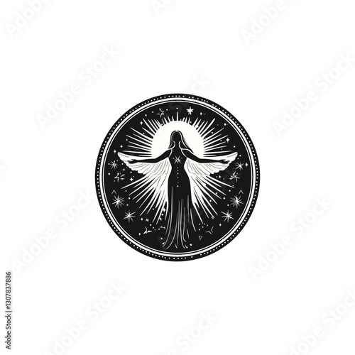 Graceful goddess design vector template illustration