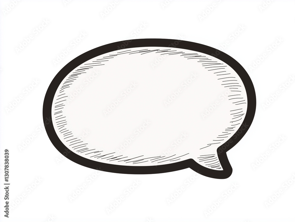 Fototapeta premium Hand-Drawn Sketch of a Speech Bubble