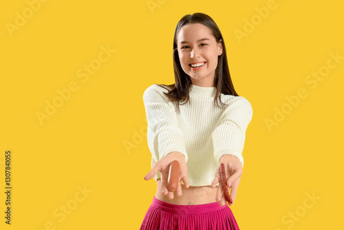 Young woman with different ...