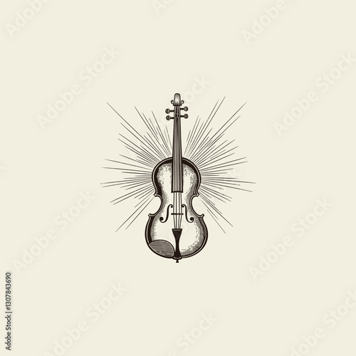 Violin music instrument design vector template illustration