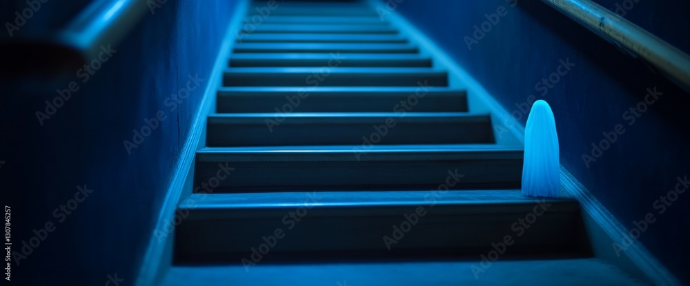 Blue Lit Stairway Object Blue Lit Stairway Object