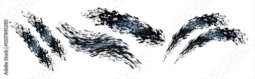 Scratches, scars, texture, isolated on transparent background