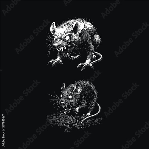 rat monster design vector template illustration