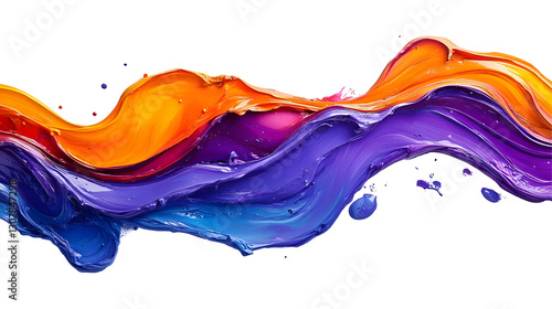 Wallpaper Mural Colorful Paint Flows and Swirls Isolated on White Background Torontodigital.ca