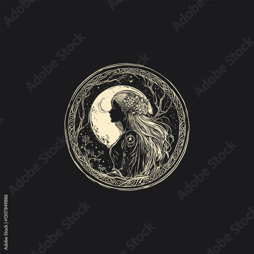 wood nymph design vector template illustration