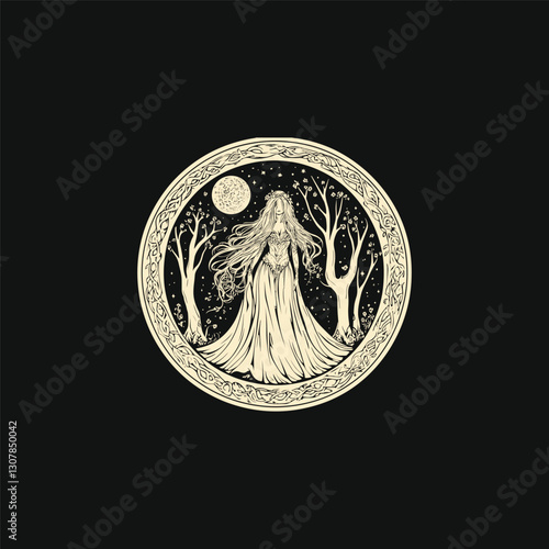 wood nymph design vector template illustration