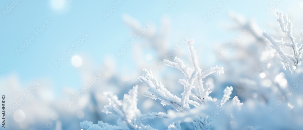 Frosted glass effect showcases intricate ice crystal textures in a serene winter landscape Frosted glass effect showcases intricate ice crystal textures in a serene winter landscape