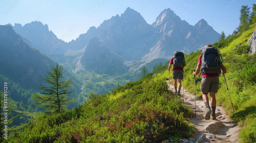 Abenteuerliche Wanderung in den Bergen. Die Reise foerdert Kraft und Entschlossenheit. Abenteuerliche Wanderung in den Bergen. Die Reise foerdert Kraft und Entschlossenheit.