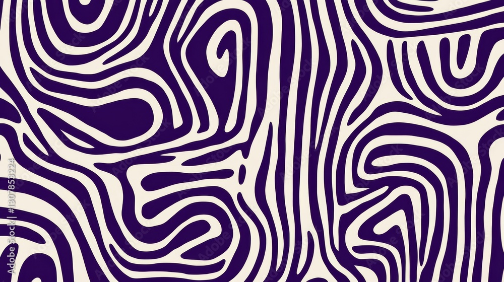 purple and white pattern featuring thick lines and simple organic shapes. purple and white pattern featuring thick lines and simple organic shapes.