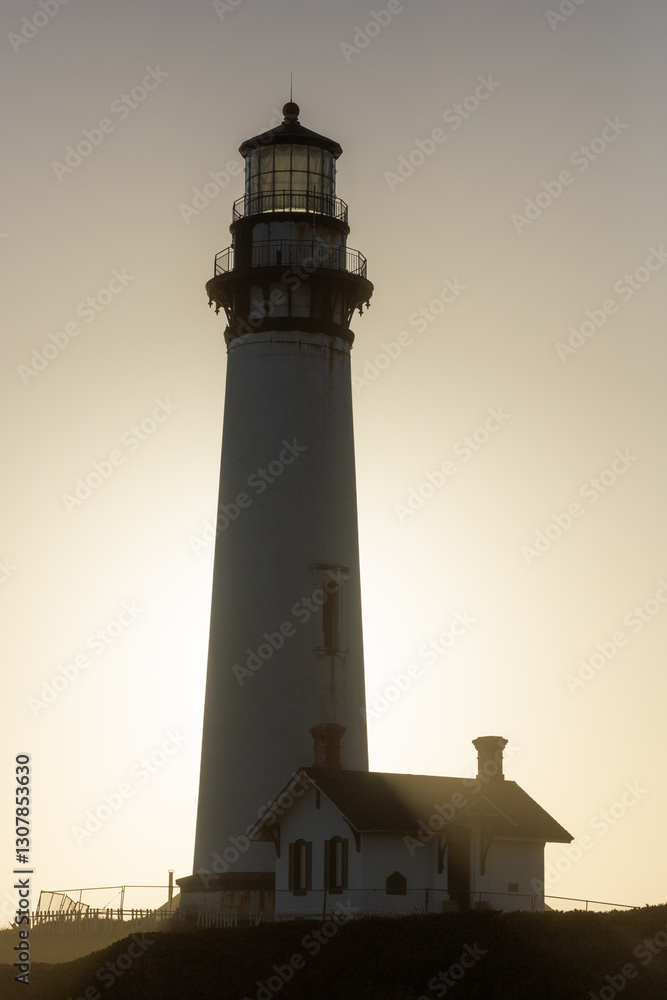 Sunset on a lighthouse, on the edge of a cliff, in Northern California. Sunset on a lighthouse, on the edge of a cliff, in Northern California.