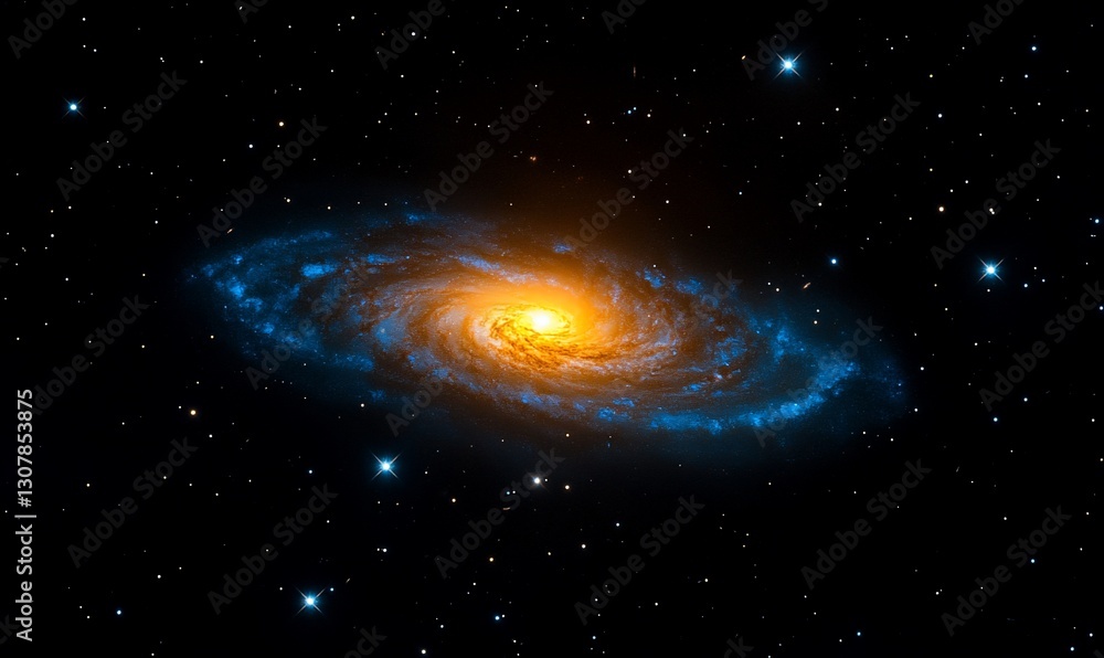 Naklejka premium Spiral Galaxy in Cosmic Night