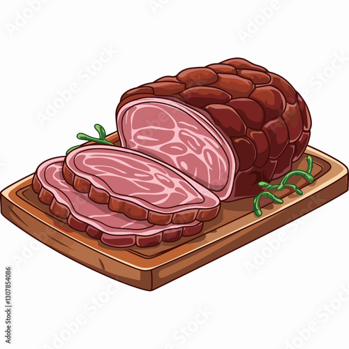 Smoked Beef Brisket on Wooden Cutting Board