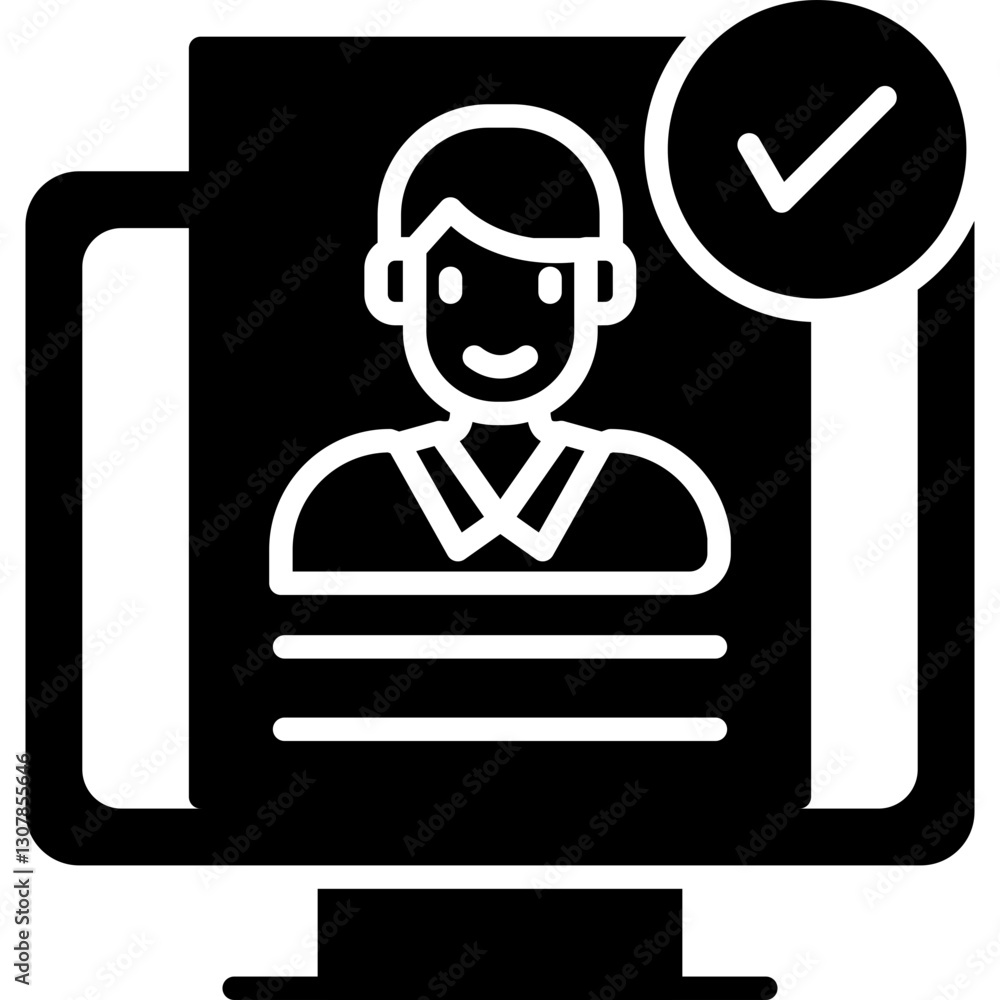 Smart TV Customer Approve Icon Vector Element Smart TV Customer Approve Icon Vector Element
