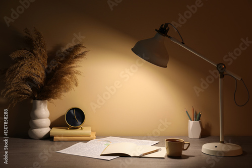 Stylish workplace with glow...