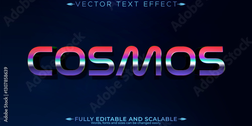 Cosmos editable text effect, editable space and universe text style