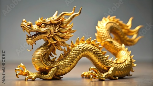 Wallpaper Mural Golden Dragon Statuette Torontodigital.ca