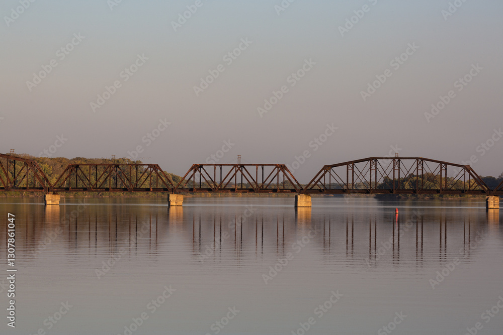 Fototapeta premium A bridge across the Mississippi River.