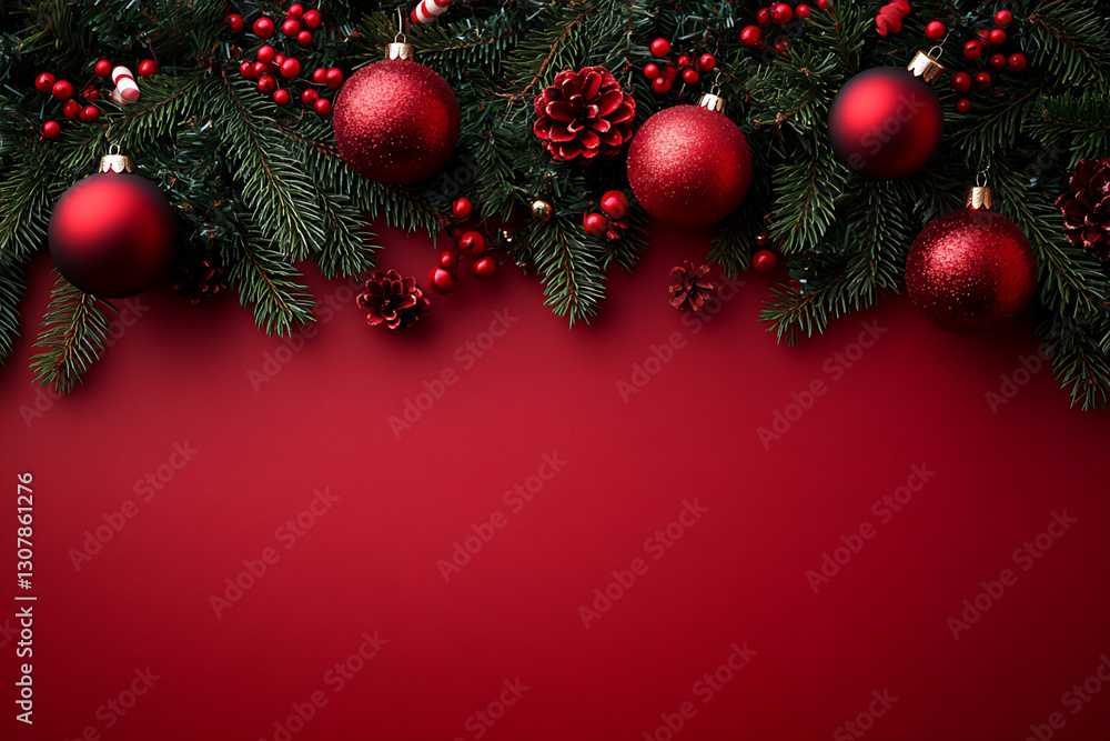 christmas background with candy canes, pine branches, christmas background with candy canes, pine branches,