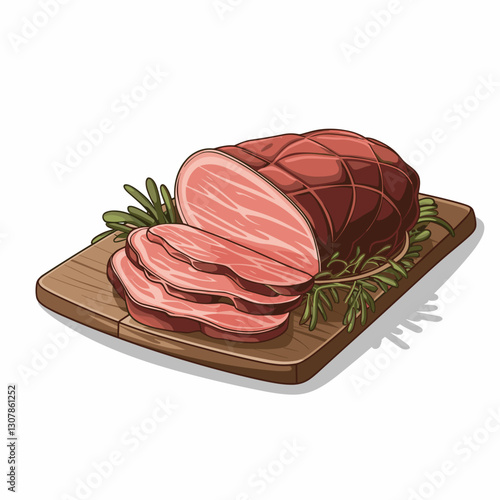 Smoked Beef Brisket on Wooden Cutting Board