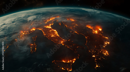 cinematic shot of the earth from space,