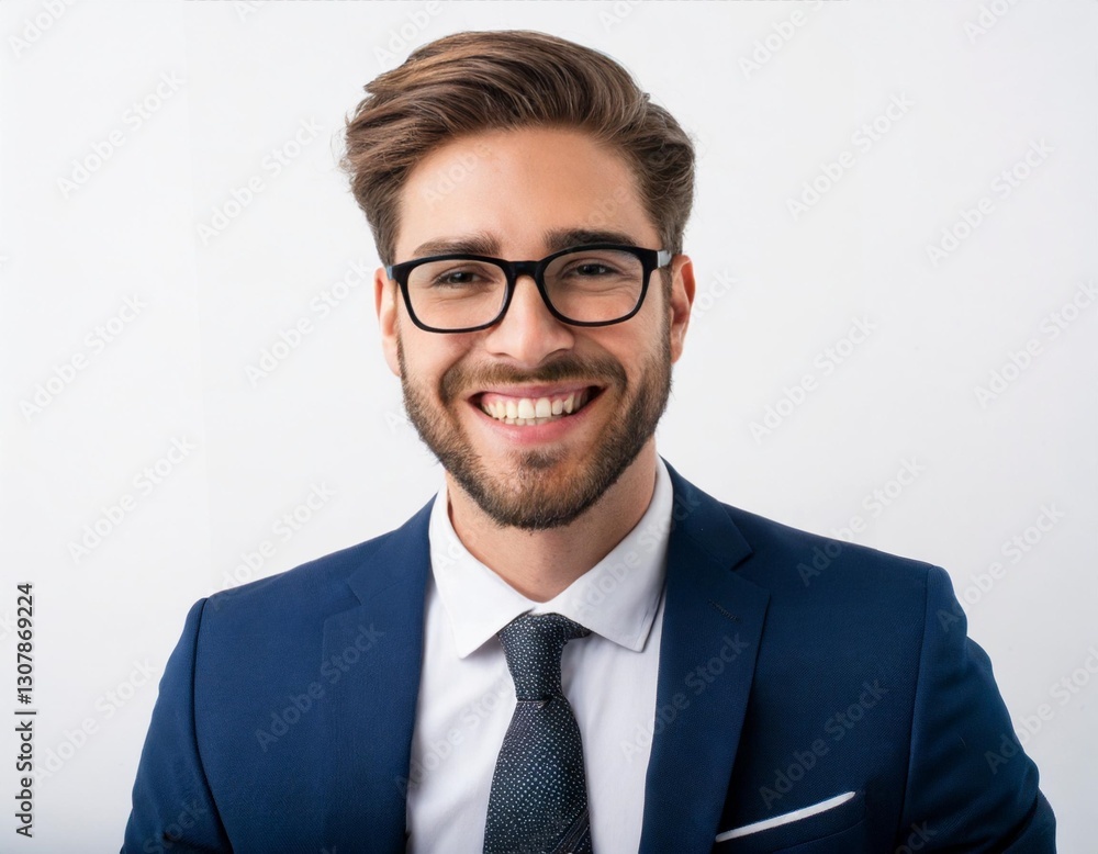 Confident Businessman Smiling in Studio Isolated on a White Background Confident Businessman Smiling in Studio Isolated on a White Background