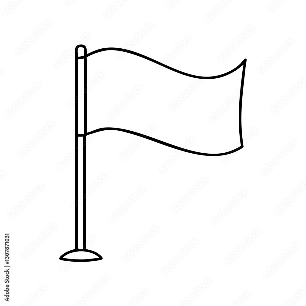 a simple outline illustration of a waving flag on a flagpole, ready to be filled with a message vector illustration a simple outline illustration of a waving flag on a flagpole, ready to be filled with a message vector illustration