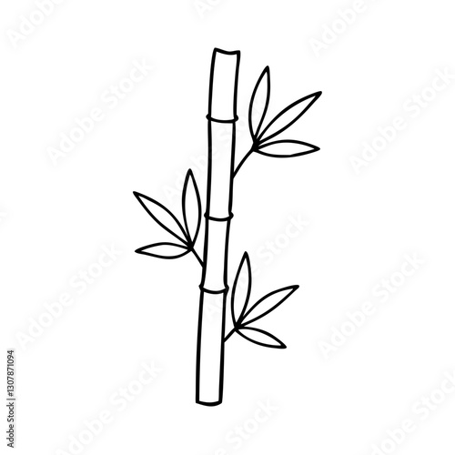 Wallpaper Mural a line art illustration of bamboo. it includes segments, leaves, and a simple aesthetic, vector illustration Torontodigital.ca