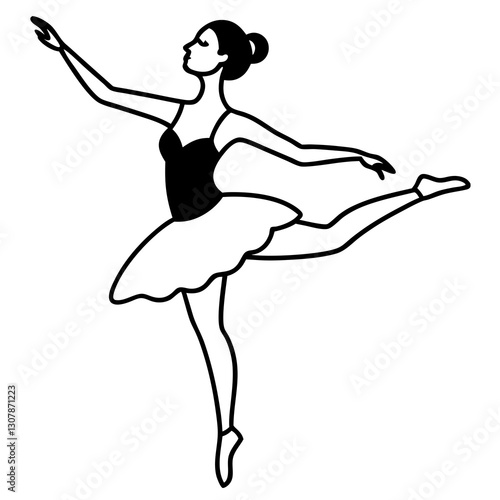 a ballet dancer gracefully performing a dance, showcasing elegance and poise vector illustration
