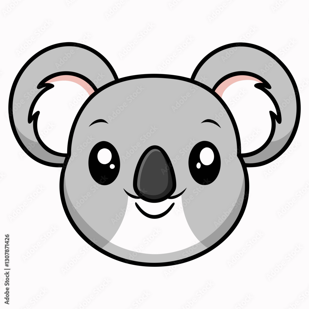 Fototapeta premium a cute and friendly koala bear face smiles and is ready to interact vector illustration