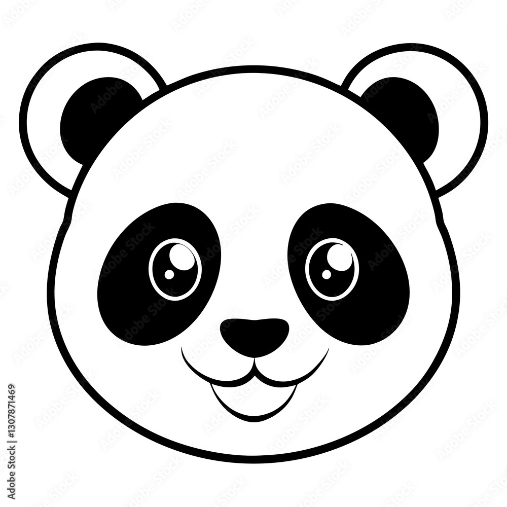 a cute cartoon panda mascot head with a friendly expression vector illustration a cute cartoon panda mascot head with a friendly expression vector illustration