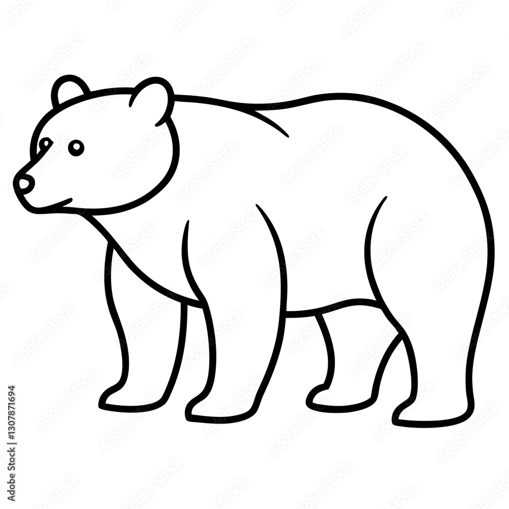an outline of a bear in black and white, suitable for coloring and design purposes vector illustration an outline of a bear in black and white, suitable for coloring and design purposes vector illustration