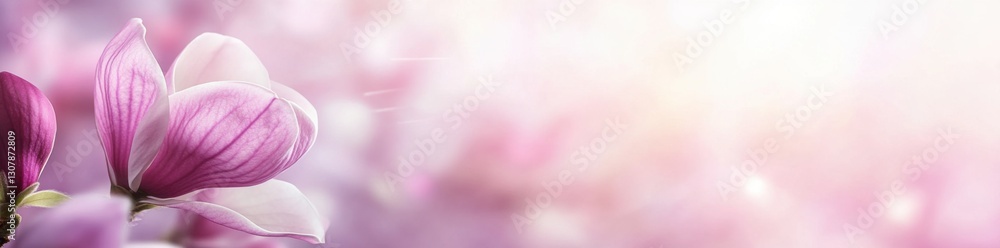 Beautiful blooming magnolia flowers in spring on a blurred pastel background with copy space Beautiful blooming magnolia flowers in spring on a blurred pastel background with copy space