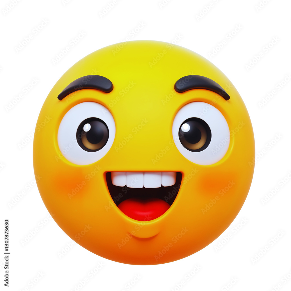 Fototapeta premium Bright and cheerful smiley face with expressive features