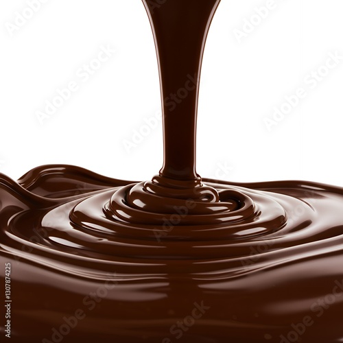 Delicious Melted Chocolate Flowing and Swirling Rich Brown Liquid Dessert